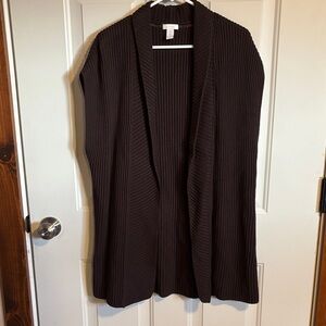 Chico's Dark Brown Open Front Cardigan